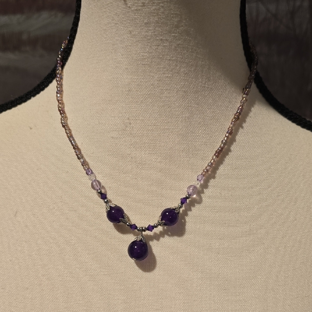 Elegant Purple Beaded Necklace